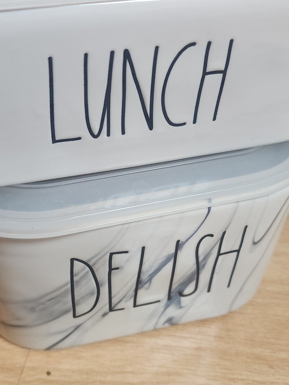 Rae Dunn Ceramic Food Storage Containers Vent Lid "Lunch" & "Delish" - Picture 3 of 16
